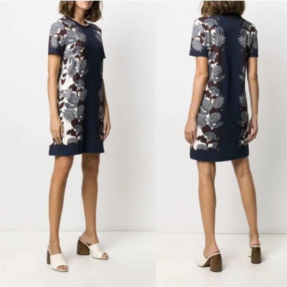 Tory Burch Tropical Imperial Garnett Woodland Vine T-Shirt Dress Size Large
